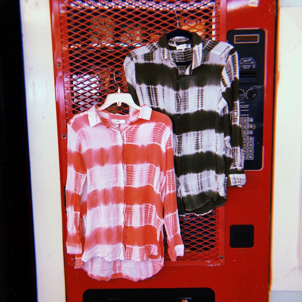 2 entro button up tie dye long sleeves